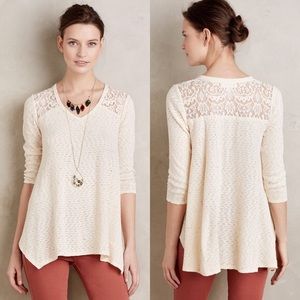 nwot//anthropologie • cream lace tunic top